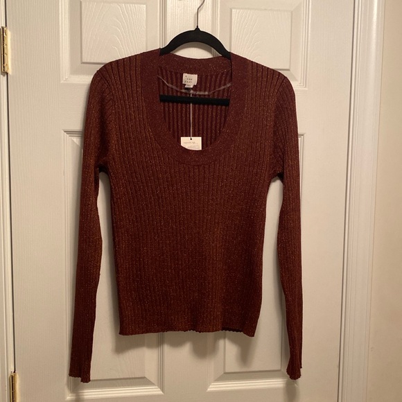 a new day Sweaters - Brand New A New Day Burgundy Scoop Neck Sweater…size XXL